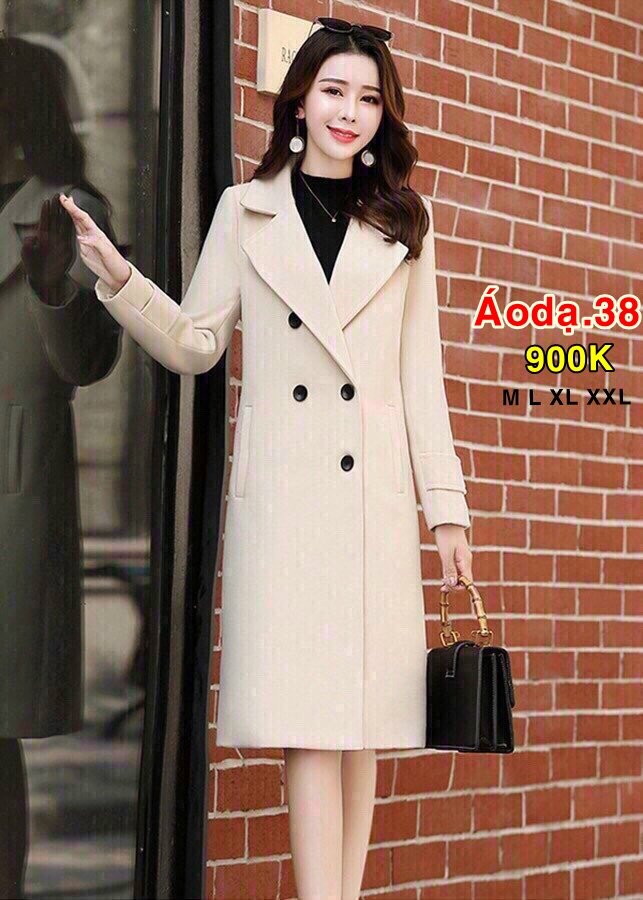AÓ KHOÁC DẠ LỆCH NÚT CỔ VEST - AODA38